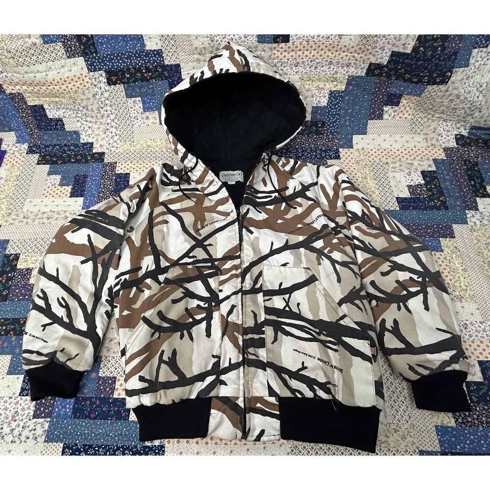 Vintage 1980s Clarkfield Sticks 'N' Limbs CAMO jacket Robert Hogue design‎ SMALL